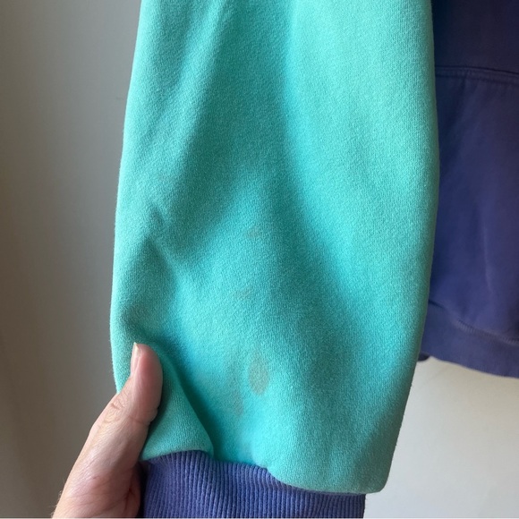 East Coast Lifestyle Colorblock Hoodie XL Unisex Purple Pink Teal Anchor Patch - Picture 3 of 8